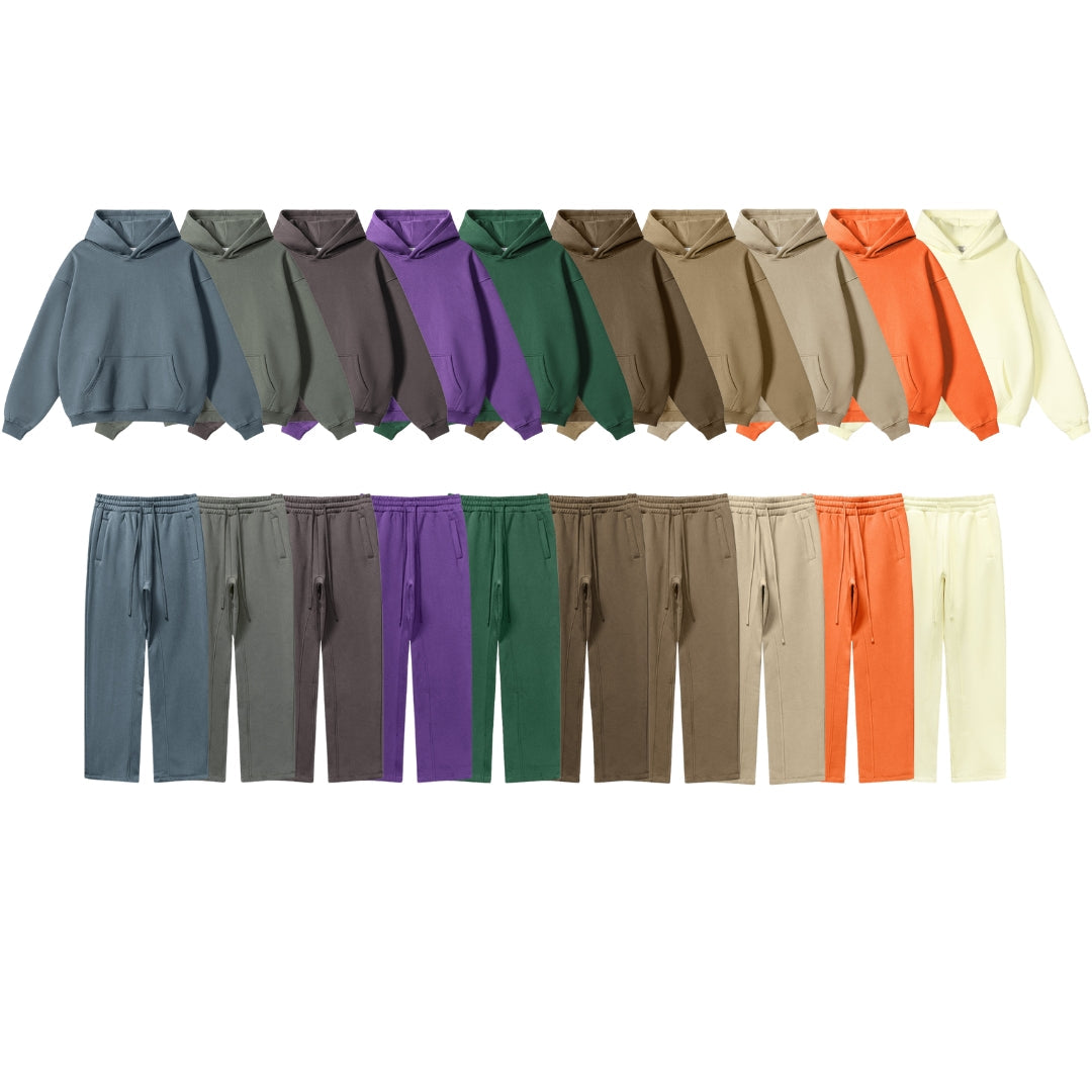 Fleece Lining Oversize Hoodie & Fleece Lining Sweatpants Setup WN9931-K