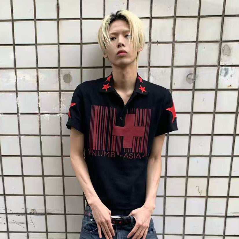 Star Cross Graphic Print Short Sleeve Shirt WN27232
