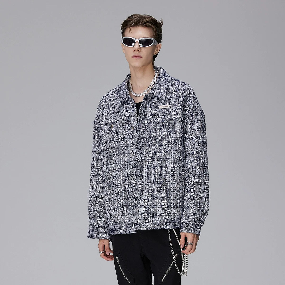 Woven Heavyweight Plaid Oversize Jacket WN17934