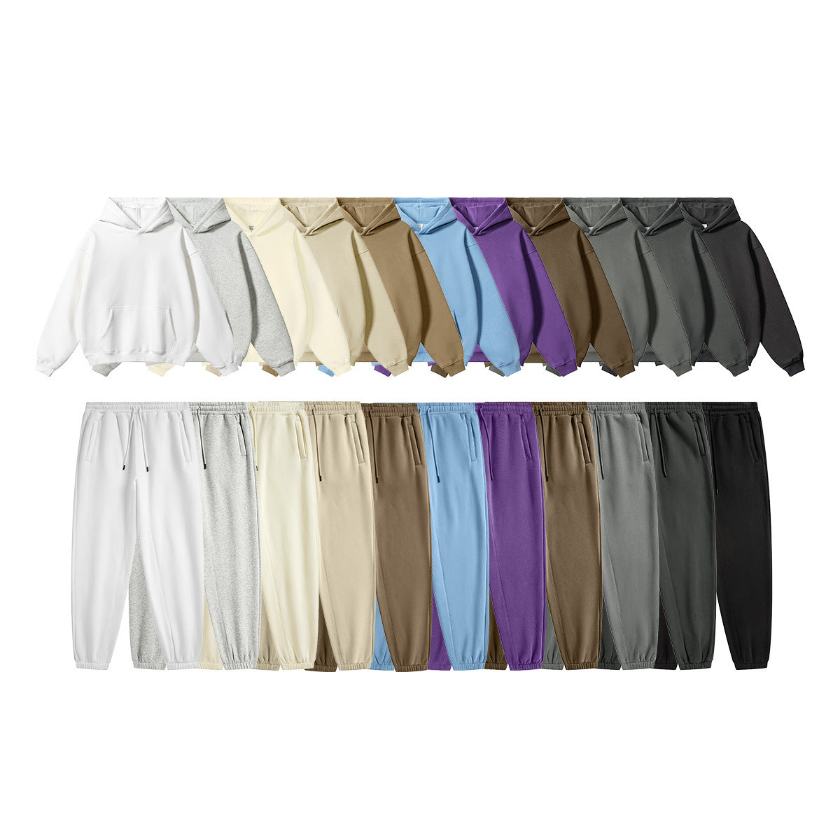 Fleece Lining Oversize Hoodie & Fleece Lining Sweatpants WN9960
