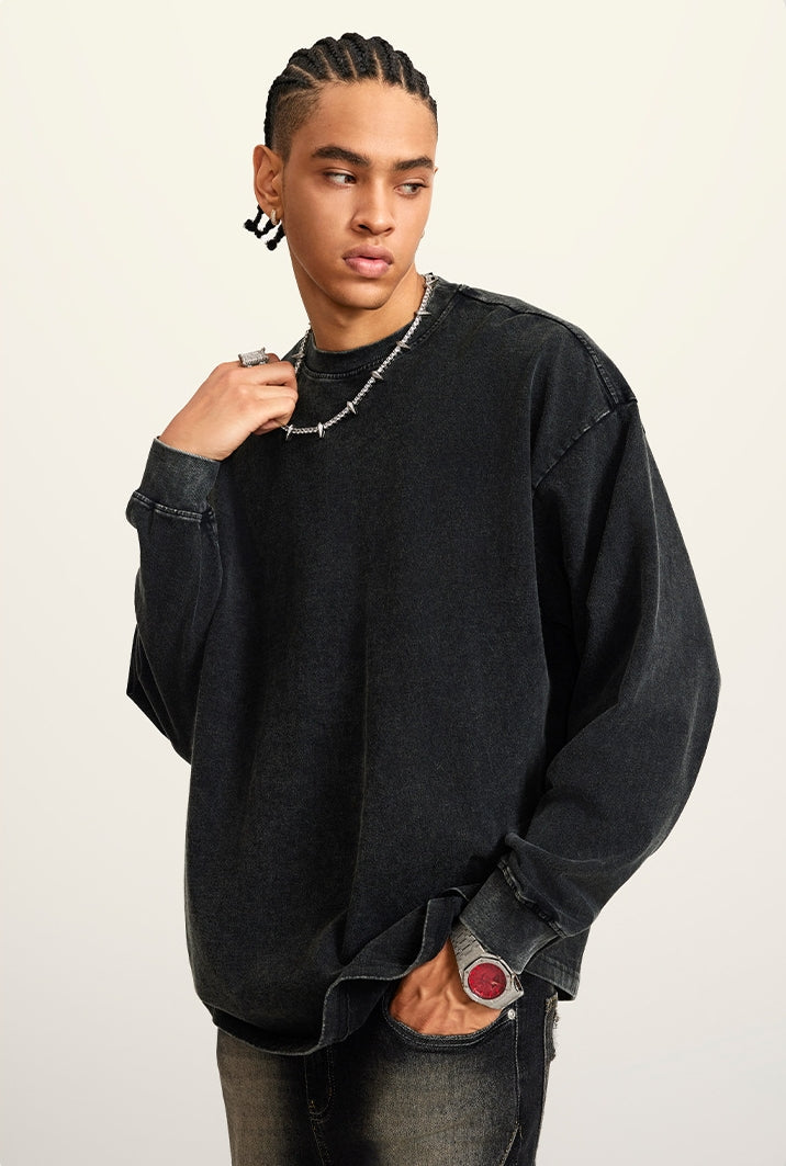 Oversize Washed Long-sleeve t-shirt WN6053