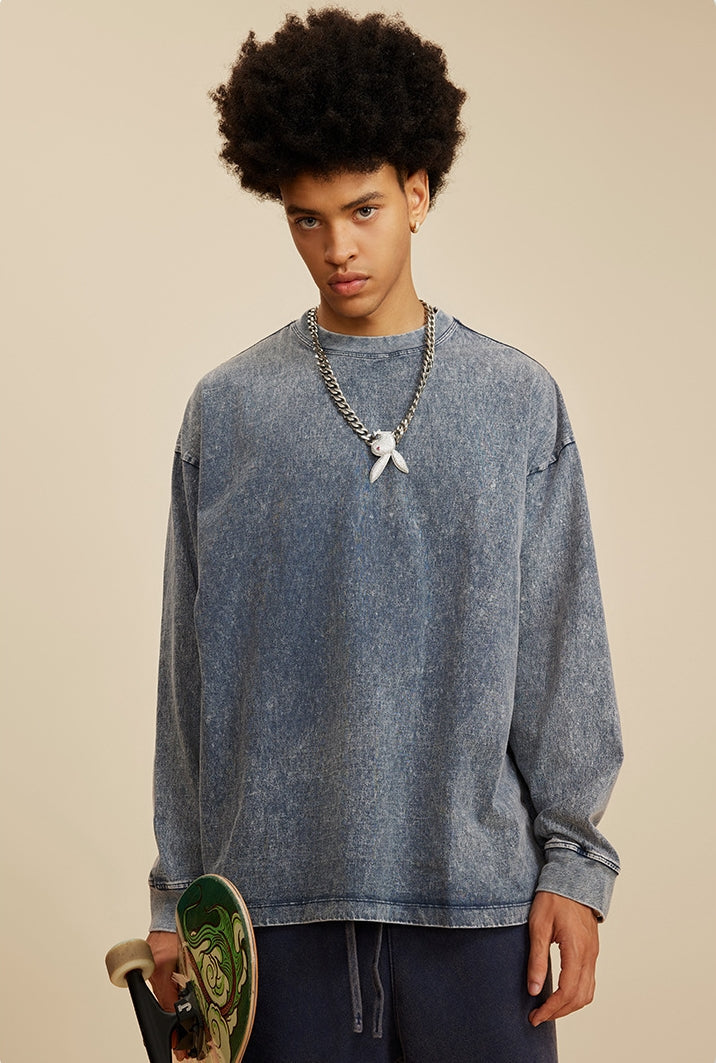Oversize Washed Long-sleeve t-shirt WN6053