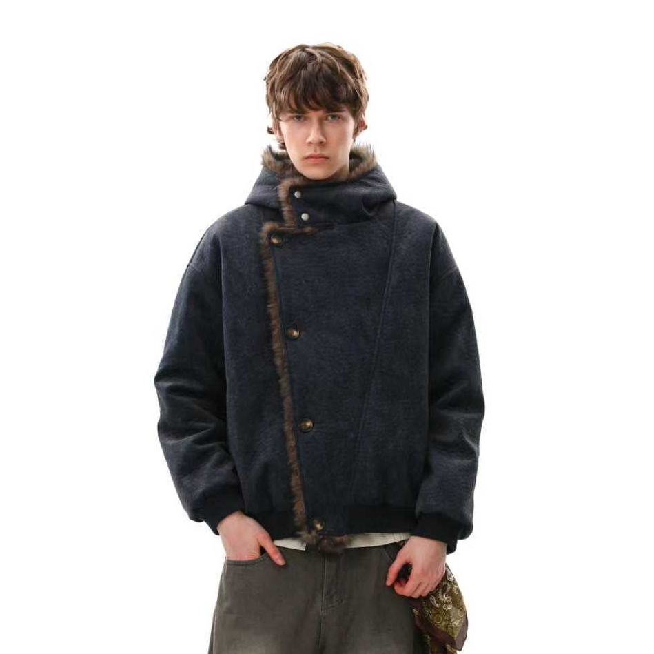 Deconstruction Fleece Lining Hooded Oversize Puffer Jacket WN27922