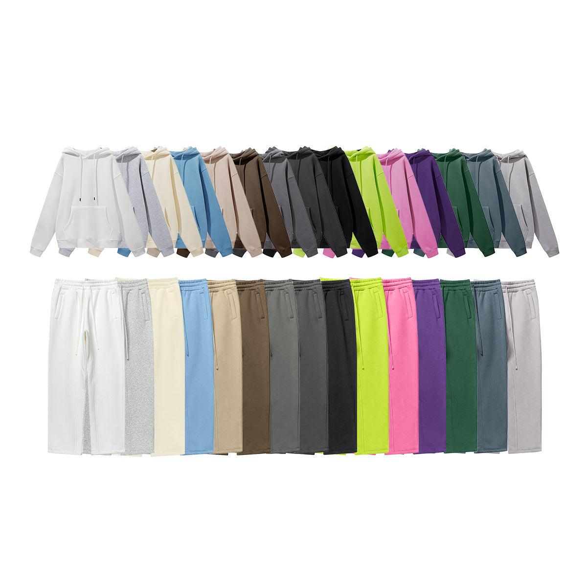 Fleece Lining Pullover Hoodie & Sweatpants Setup WN23117